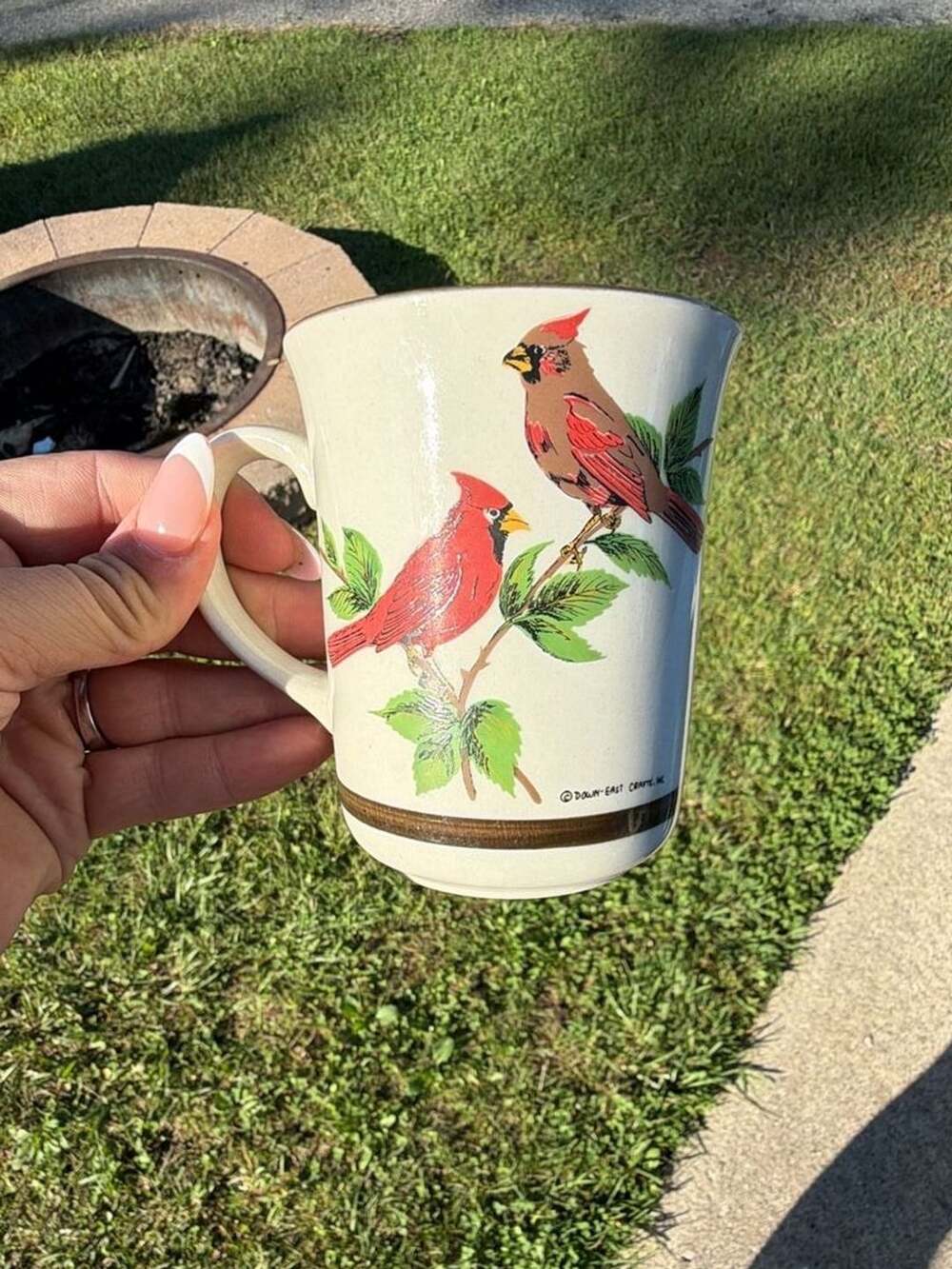 Down-East Crafts Inc. Cardinal Bird Stoneware Coffee Mug